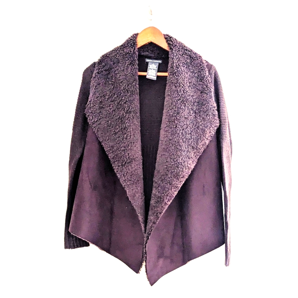 Cardigan Faux Suede, Purple - image 1